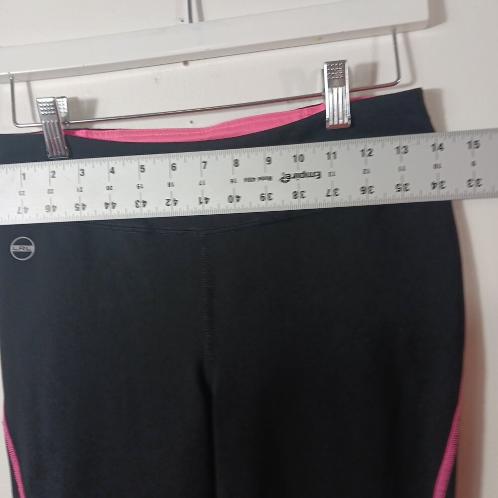 Lauren Ralph Lauren Active, Black Activewear Leggings with Pink Trim, Size Small - Picture 9 of 13